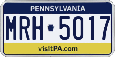 PA license plate MRH5017