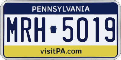 PA license plate MRH5019