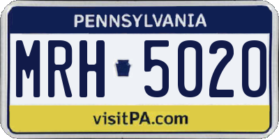 PA license plate MRH5020