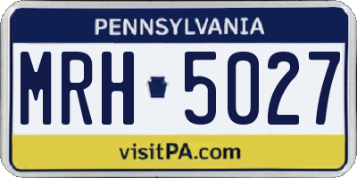 PA license plate MRH5027