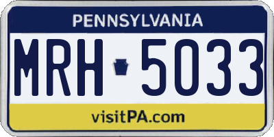 PA license plate MRH5033