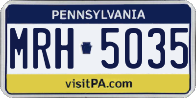 PA license plate MRH5035