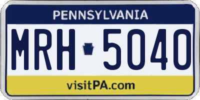 PA license plate MRH5040