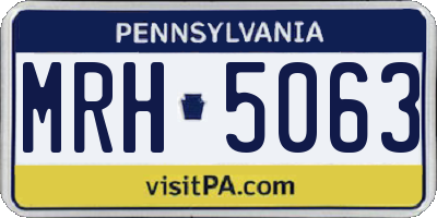 PA license plate MRH5063