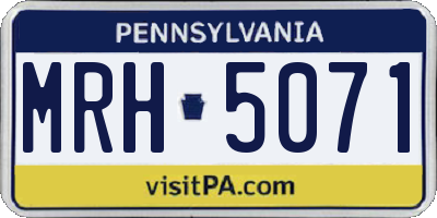 PA license plate MRH5071