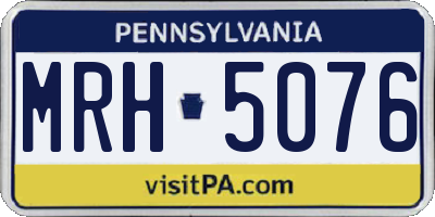PA license plate MRH5076