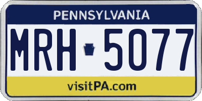 PA license plate MRH5077