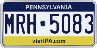 PA license plate MRH5083