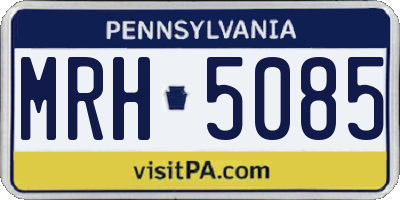 PA license plate MRH5085