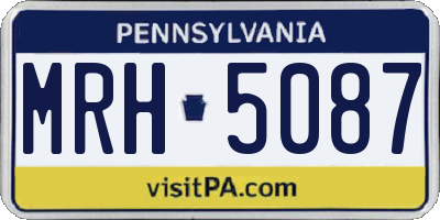 PA license plate MRH5087