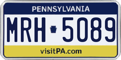 PA license plate MRH5089