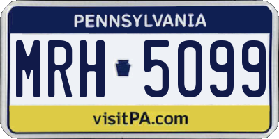 PA license plate MRH5099