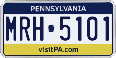 PA license plate MRH5101