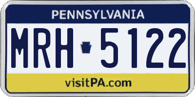 PA license plate MRH5122