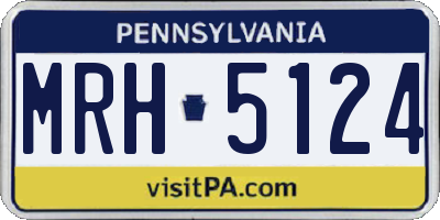 PA license plate MRH5124