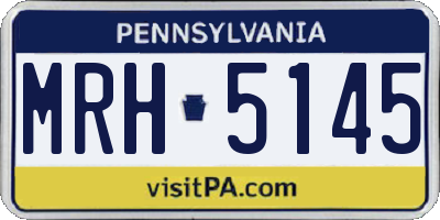PA license plate MRH5145