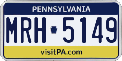 PA license plate MRH5149