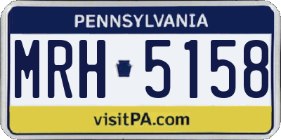 PA license plate MRH5158