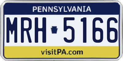 PA license plate MRH5166