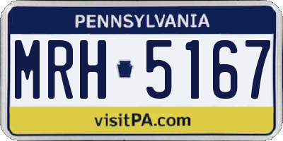 PA license plate MRH5167
