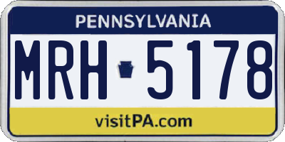 PA license plate MRH5178