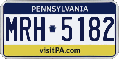 PA license plate MRH5182
