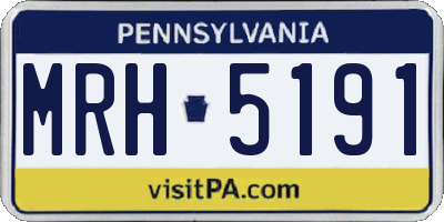 PA license plate MRH5191