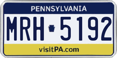 PA license plate MRH5192