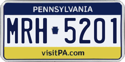 PA license plate MRH5201