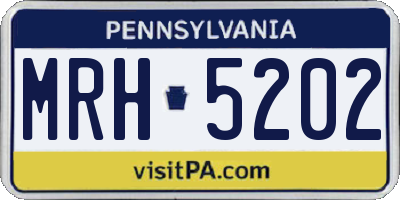 PA license plate MRH5202
