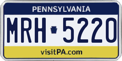 PA license plate MRH5220