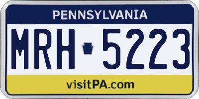 PA license plate MRH5223
