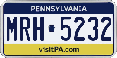 PA license plate MRH5232