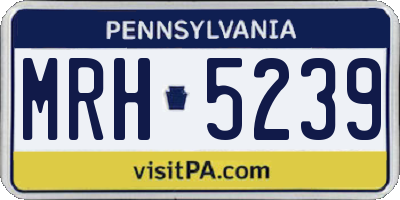 PA license plate MRH5239