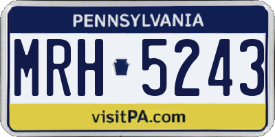 PA license plate MRH5243