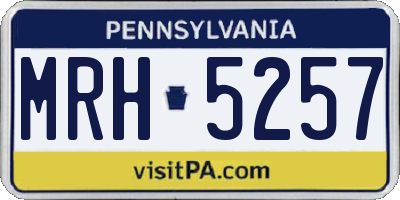 PA license plate MRH5257