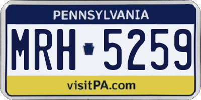 PA license plate MRH5259