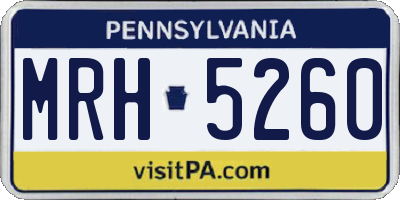 PA license plate MRH5260