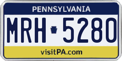 PA license plate MRH5280