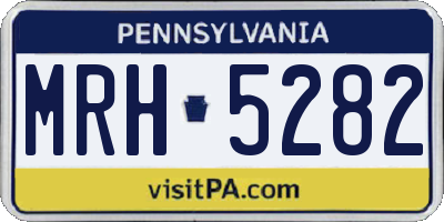 PA license plate MRH5282