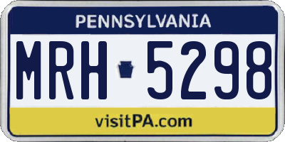 PA license plate MRH5298
