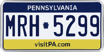 PA license plate MRH5299