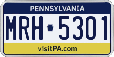 PA license plate MRH5301