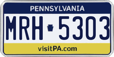PA license plate MRH5303