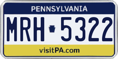 PA license plate MRH5322