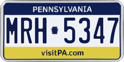 PA license plate MRH5347