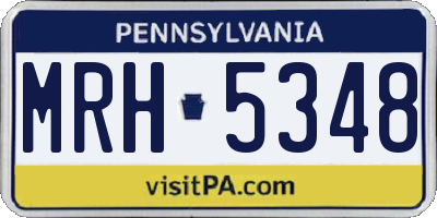 PA license plate MRH5348