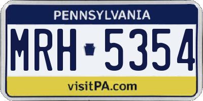 PA license plate MRH5354