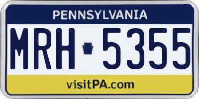 PA license plate MRH5355