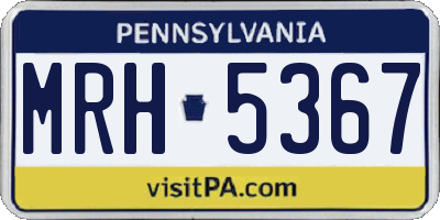 PA license plate MRH5367